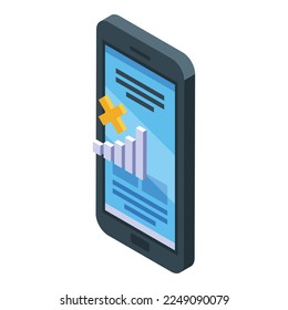 Phone lost connection icon isometric vector. Mobile error. Service alert