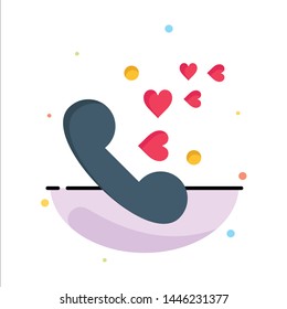 Phone, Love, Heart, Wedding Business Logo Template. Flat Color