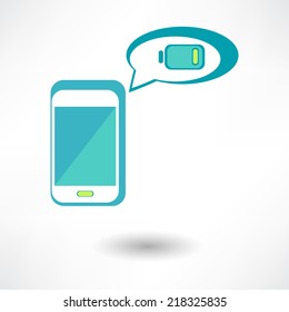 phone with low battery on a screen