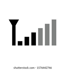 phone low signal vector icon. low connection