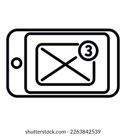 Phone mail icon outline vector. Online smart. Sofa banking