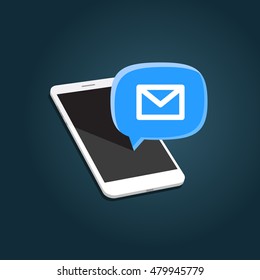 Phone with Mail & Message Bubble