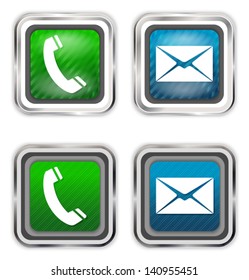 Phone and mail web design elements. Vector illustration