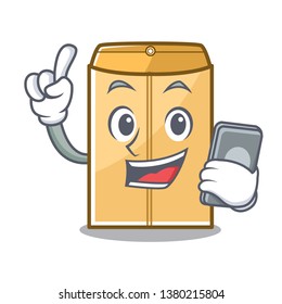 With phone mailer envelope in the character shape