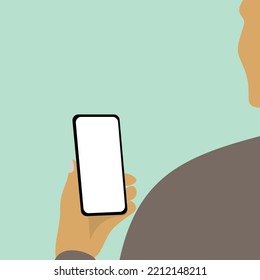 Phone in a man's hand isolated on a light background vector illustration