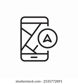 Mapa del teléfono Icono de navegación Icono de signo Vector