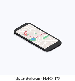 Phone Map Navigation Isometric Color Icon