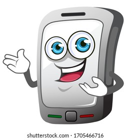 Caricatura de mascota del teléfono en el vector