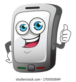 Caricatura de mascota del teléfono en el vector