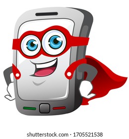 Phone mascot cartoon in vector
