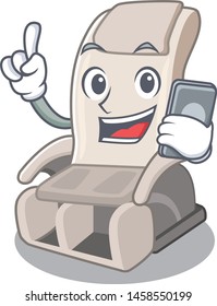 With phone massage chair isolated in the character