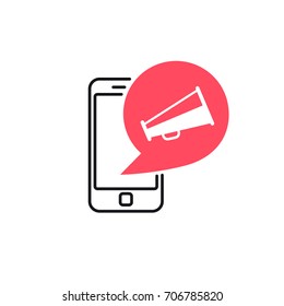 Phone Megaphone Bubble Icon