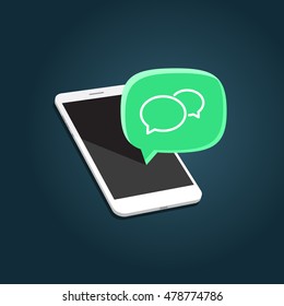 Phone with Message Bubbles