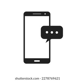 Phone Message Chat Display Vector Icon Illustration