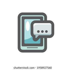Phone Message Dialog Vector icon Cartoon illustration