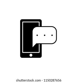 phone with message glyph icon. Simple vector for UI and UX, website or mobile application on white background