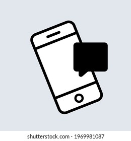 Phone with message icon. Communication. Chat, dialog and conversation. Vector EPS 10. Isolated on background