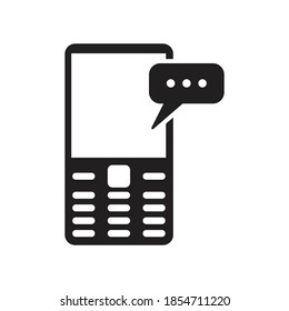 Phone with message icon design isolated on white background