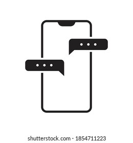 Phone with message icon design isolated on white background