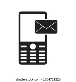 Phone with message icon design isolated on white background