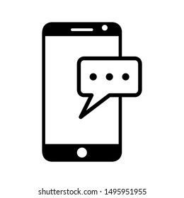 Phone Message Icon Design. Phone Message Icon In Modern Flat Style Design. Vector Illustration.