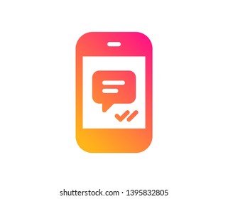 Phone Message icon. Mobile chat sign. Conversation or SMS symbol. Classic flat style. Gradient message icon. Vector