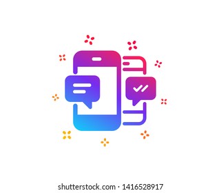 Phone Message icon. Mobile chat sign. Conversation or SMS symbol. Dynamic shapes. Gradient design smartphone SMS icon. Classic style. Vector