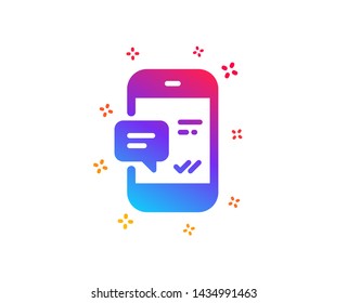 Phone Message icon. Mobile chat sign. Conversation or SMS symbol. Dynamic shapes. Gradient design smartphone notification icon. Classic style. Vector