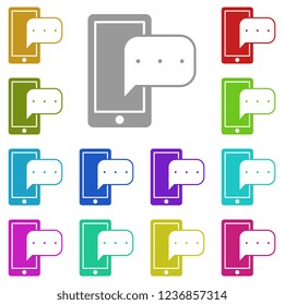 phone with message icon in multi color. Simple glyph vector of web set for UI and UX, website or mobile application