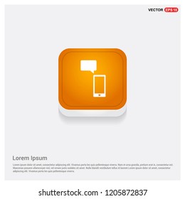 Phone with message icon Orange Abstract Web Button - Free vector icon