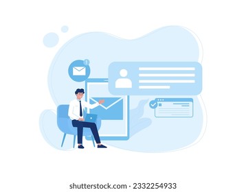 Phone message icon set trending concept flat illustration