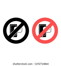 phone with message ban, prohibition icon. Simple glyph vector of web set for UI and UX, website or mobile application