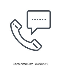 Phone message icon suitable for info graphics, websites and print media and  interfaces. Line vector icon.