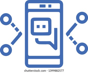 Phone message icon in trendy flat style isolated on white background