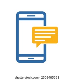 phone message icon vector design flat style