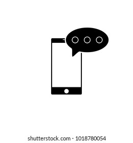 Phone with message icon. Vector illustration, sign. Text Message Icon.