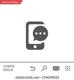 phone message icon. Vector illustration EPS 10.