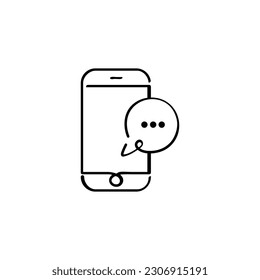 Phone Message Line Style Icon Design