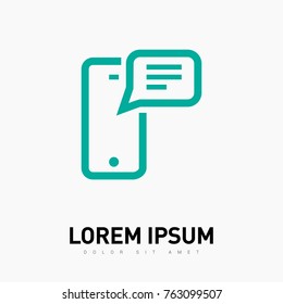 phone with message line vector icon