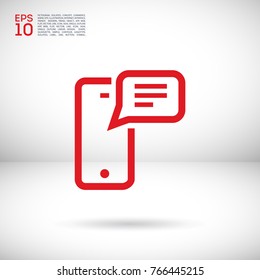phone with message line vector icon