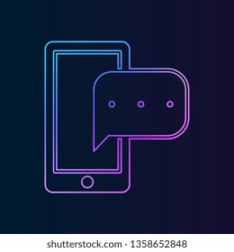 phone with message nolan icon. Simple thin line, outline vector of web, minimalistic icons for UI and UX, website or mobile application