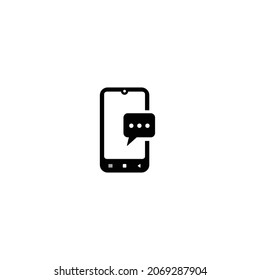 Phone message simple flat icon vector illustration