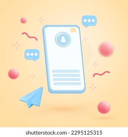 phone messages, conservation icons and emoticons. Chatting with friends. speech bubbles on smartphone, vector illustration.