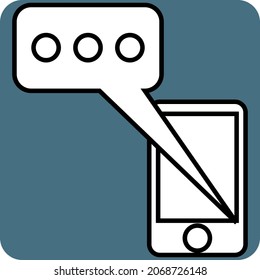 Mensajes de teléfono, ilustración, vector, sobre un fondo blanco.