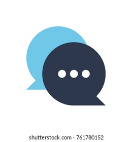 Phone messages, sms, dialog box, blue, abstract geometrical flat style vector illustration