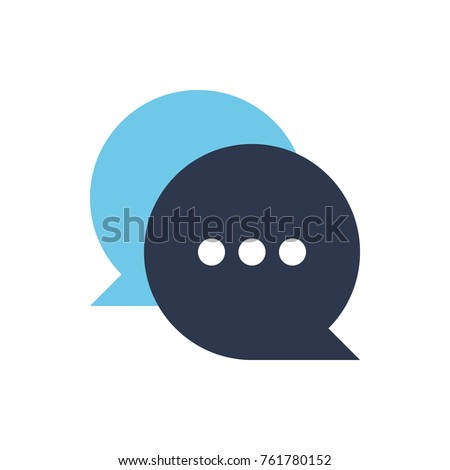 Phone messages, sms, dialog box, blue, abstract geometrical flat style vector illustration
