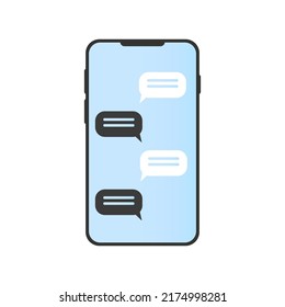 Teléfono con mensajes. Ilustración del vector
