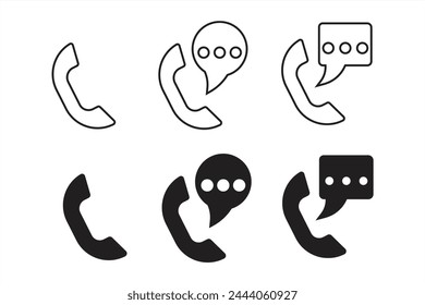 Phone messeage icon in line and flat style