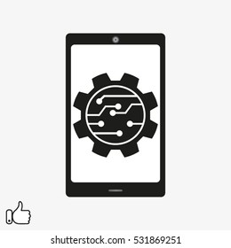 phone, a micro circuit, repair, vector illustration EPS 10