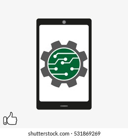 phone, a micro circuit, repair, vector illustration EPS 10